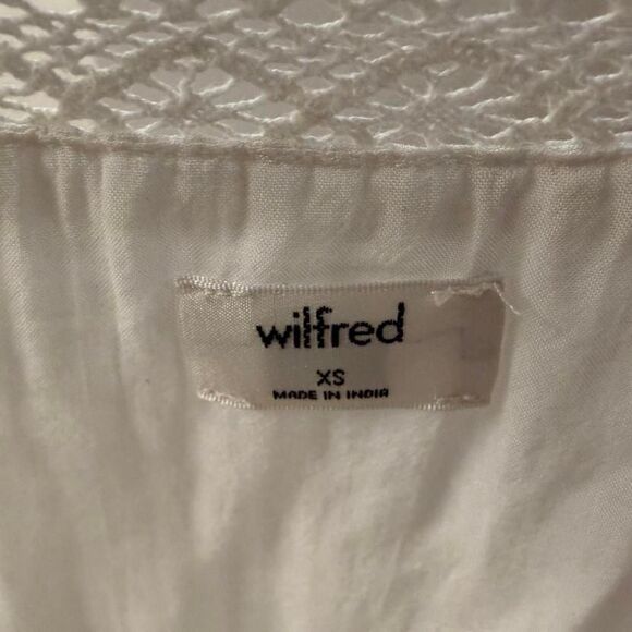 Wilfred Aritzia White Lace Pleated Mini Dress XS Coquette Bridal Shower - Picture 3 of 3